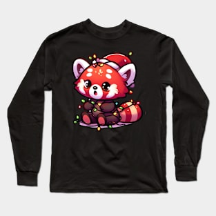 Cute Christmas Red Panda Long Sleeve T-Shirt